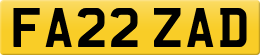 FA22 ZAD private number plate